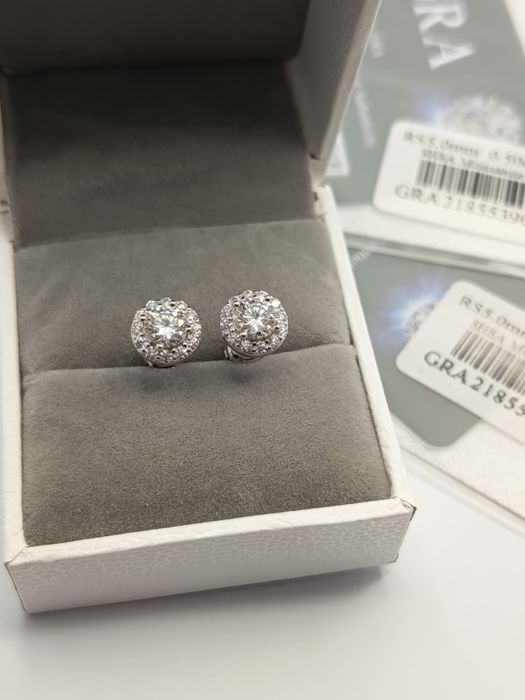 Piękne nowe kolczyki z moissanitem GRA 0.5 ct - srebro 925
