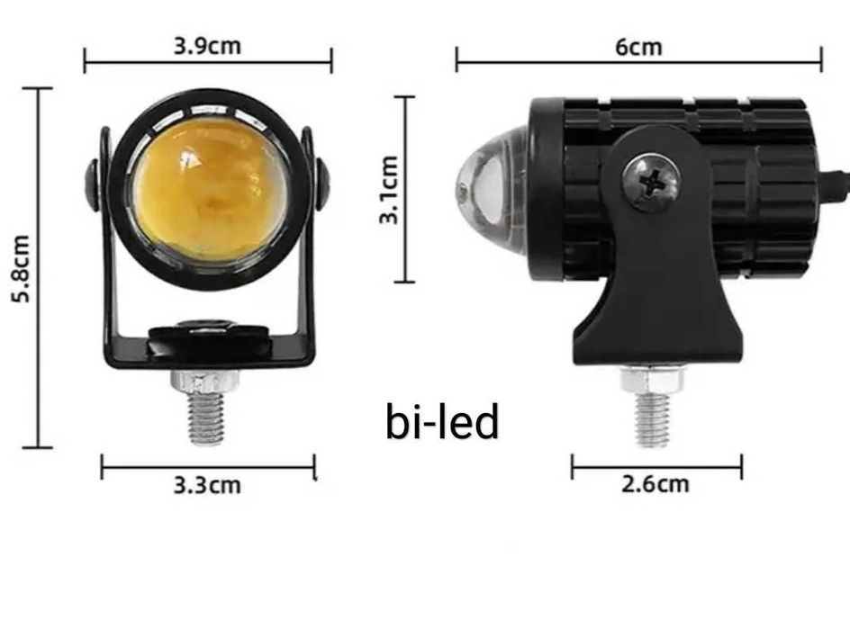 Bi led лампа линза светодиодная противотуманная для мотоцикла h4