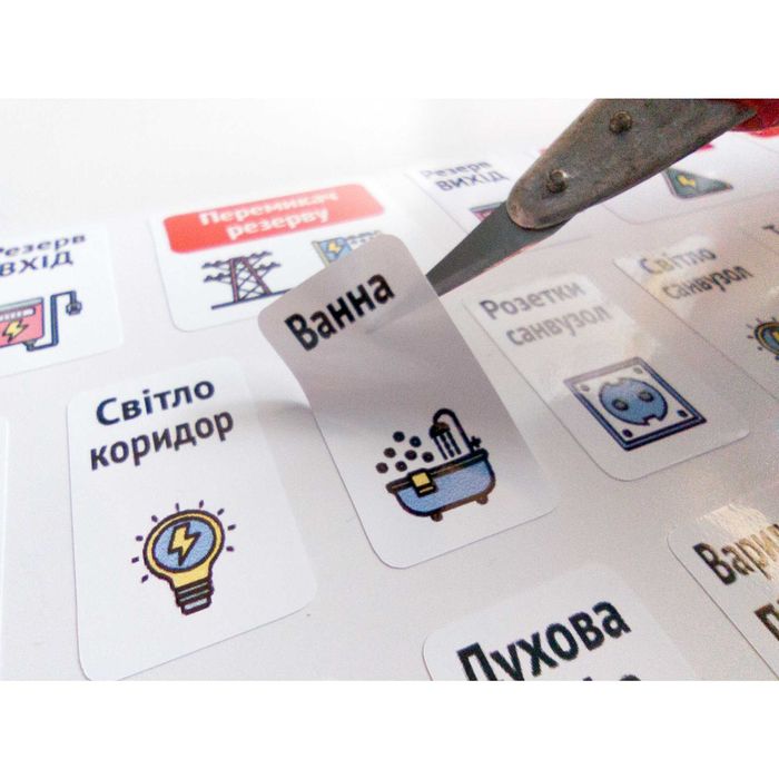 Маркування електрощита (наклейки)