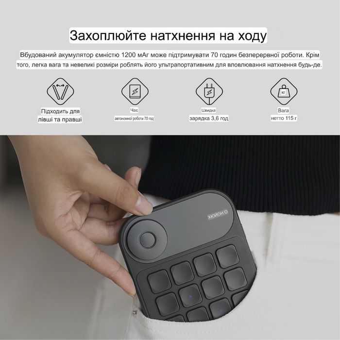 Нова Міні клавіатура Huion Keydial Mini (К20) 18 клавіш із контролером