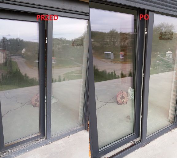 Mycie okien, witryn sklepowych, paneli fotowoltaicznych