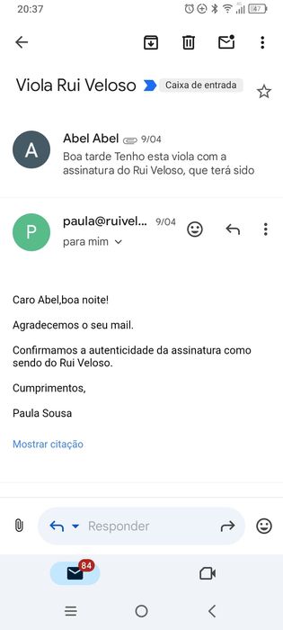 Rui Veloso Viola Assinada