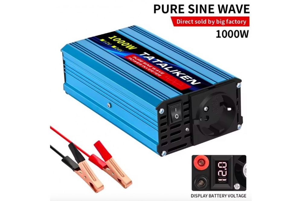 Інвертор Tataliken 1000W 12V → 220V / чиста синусоїда