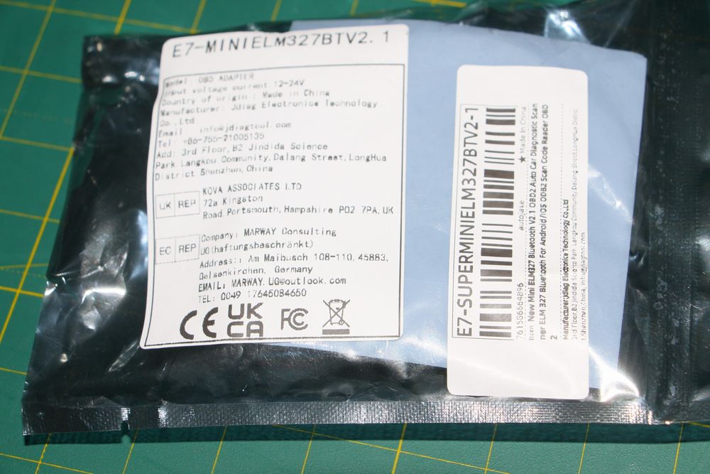 OBD2 Bluetooth адаптер ELM327 V2.1