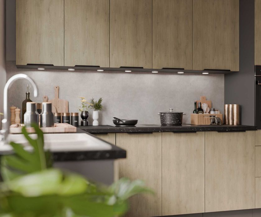 Nowe meble kuchenne 210x290cm dąb cremona antracyt kuchnia pod wymiar