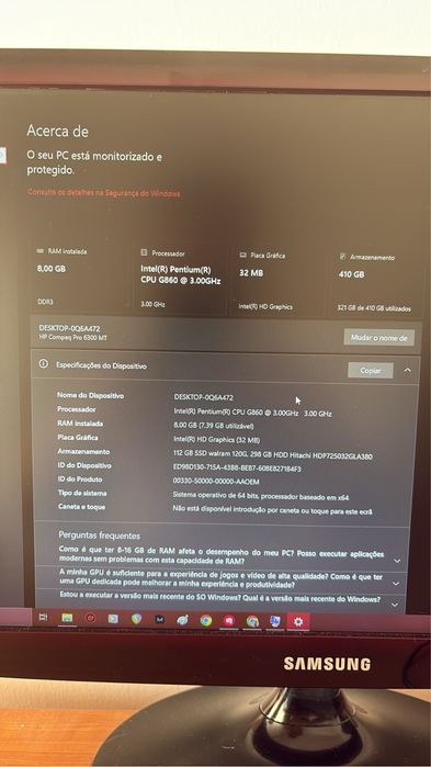 Vendo desktop pronto para usar ou para possiveis projetos. Da marca HP