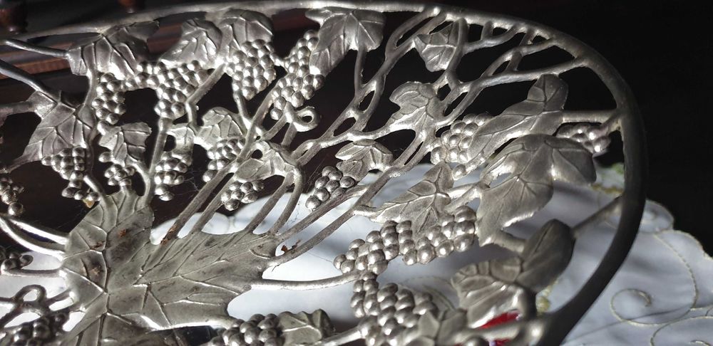 secesyjna duza platerowana srebdzona payera misa kosz