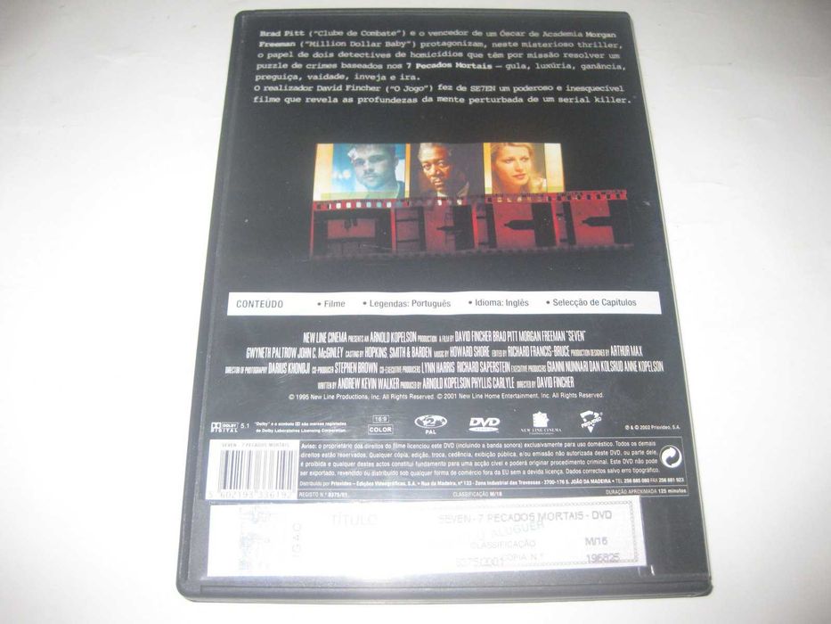 DVD "Sete Pecados Mortais" com Brad Pitt