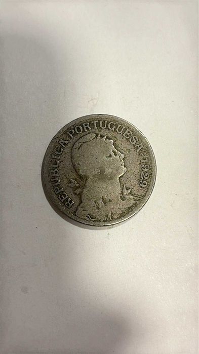 moeda de 1 escudo de 1929 em alpaca - Portugal