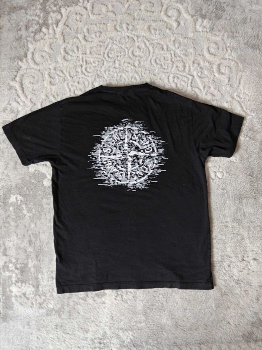 Stone Island Koszulka T-shirt Glitch Compass Logo Czarna L