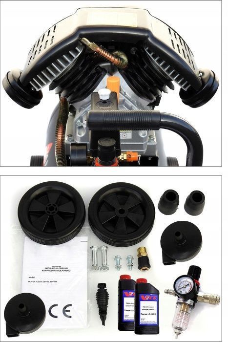 Компрессор KowaL : 3.2 кВт - 50 л. 2-поршневой масляний компресор