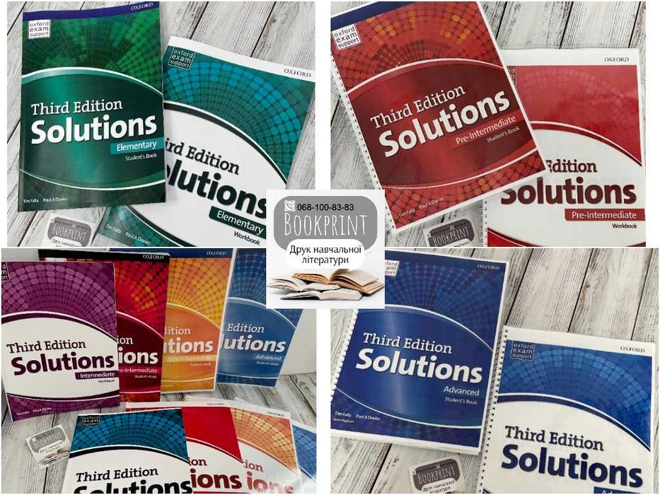 Solutions 3rd edition Elementary, Pre-Intermediate, Intermediate, Upper-Intermediate, Advanced