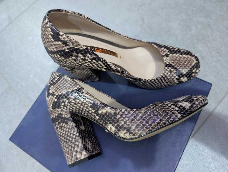 Туфли кожаные, под змеиную кожу