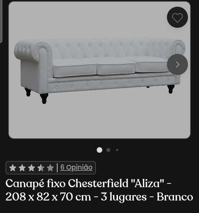 Sofá  3 lugares 6 meses uso