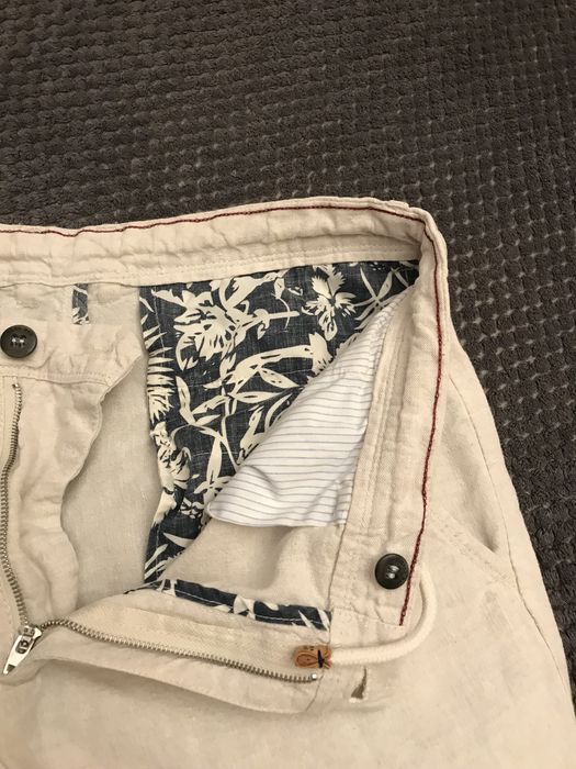 Zara чоловічі брюки льон бежеві і сіроблакитні