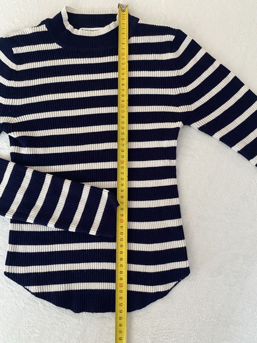 Sweter w paski prążek , półgolf, bawełniana bluzka m