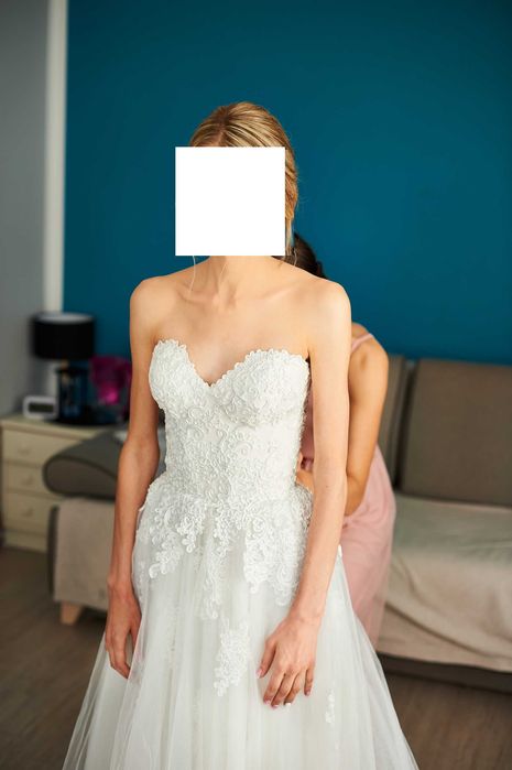 Suknia ślubna Zoya typ księżniczka gorset koronka rozmiar 32/34