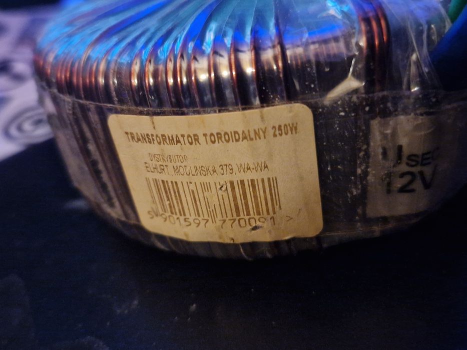 2szt. Transformator toroidalny 230/12V ,250VA, 21A._Szt 2