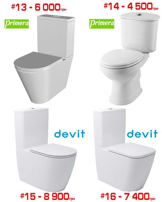Розпродаж компакт унітази Devit, Primera, Creavit, Duravit, Volle