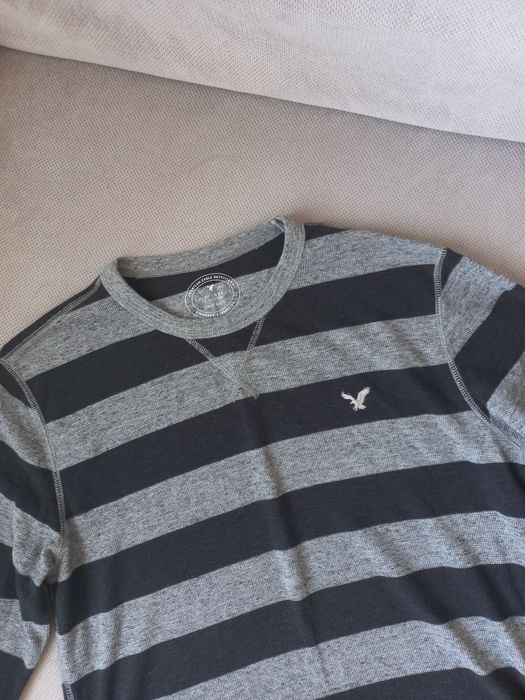 Sweter meski w czarno szare paski