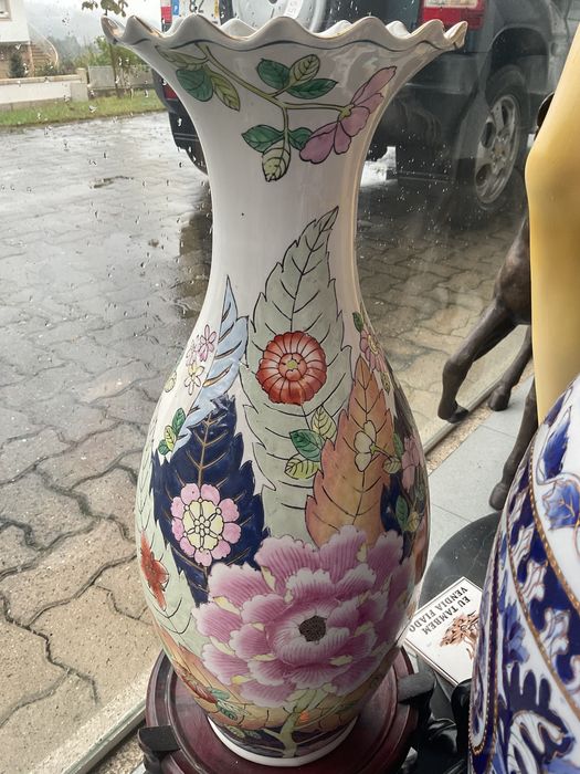 Vaso porcela tobacco leaf pattern Chinese export ,57 cm discrição ver