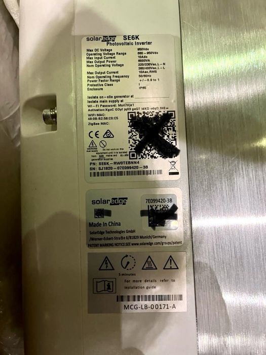 Inwerter SE6K 8 lat gwarancji 6000W SolarEdge WiFi IP65