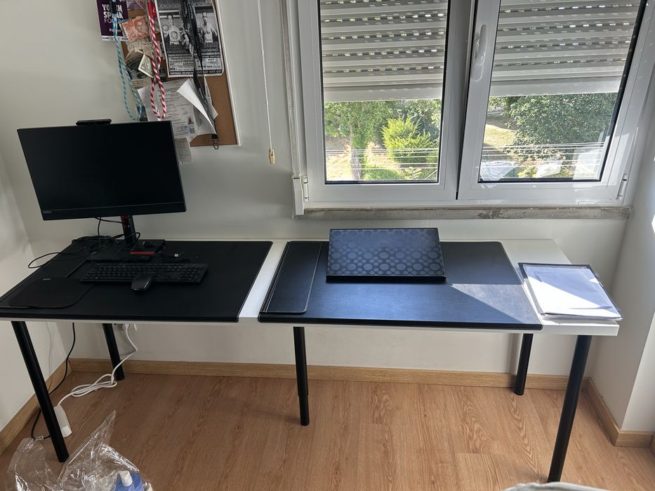 Tampo secretária Ikea Lagkapten 200x60cm + pes + protecao