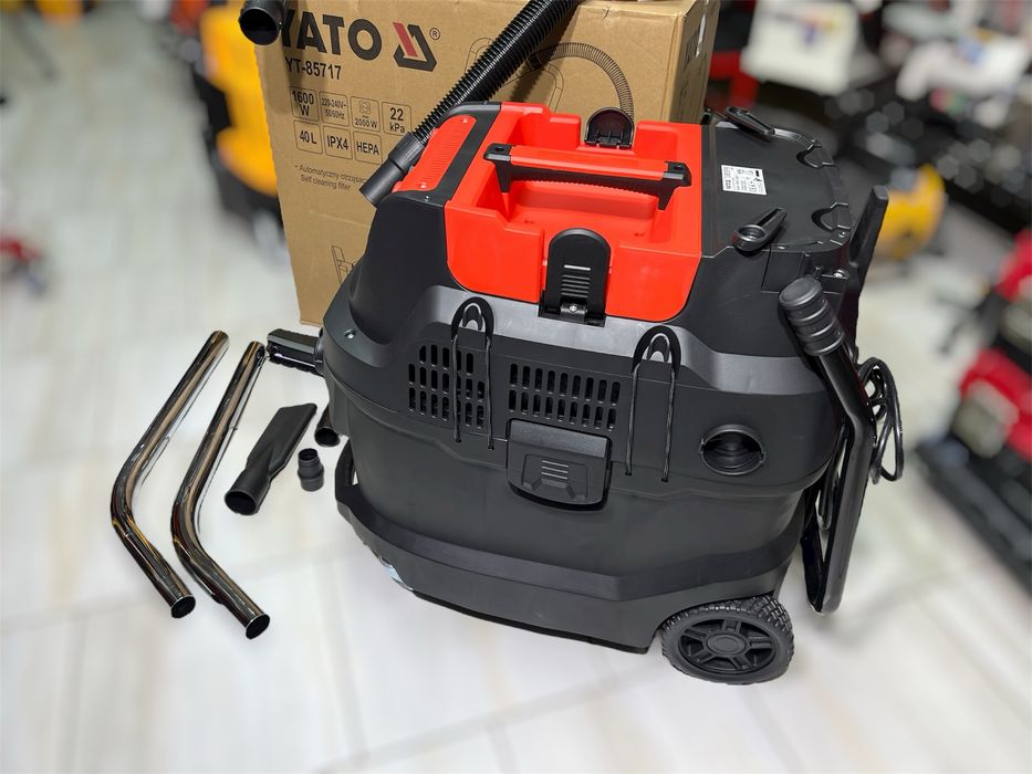 Пылесос с автоматическим встряхиванием YATO - 1600 Вт, 40 л бак