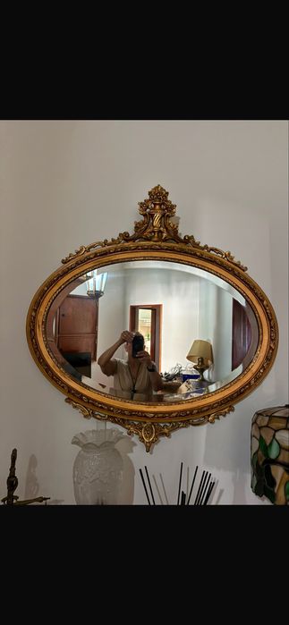 Espelho antigo estilo inspiração Luís XV / Rococó