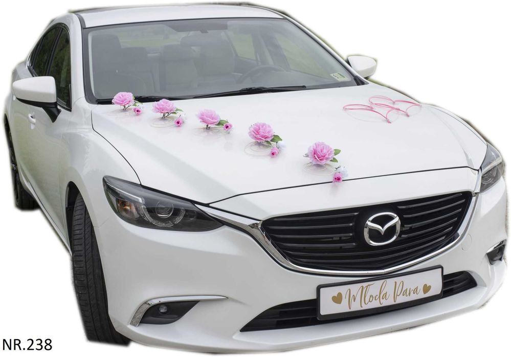 Ozdoby na auto samochód do ślubu.Dekoracja na samochód. 238