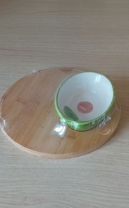 Zestaw do przekąsek deska + miseczka nowy