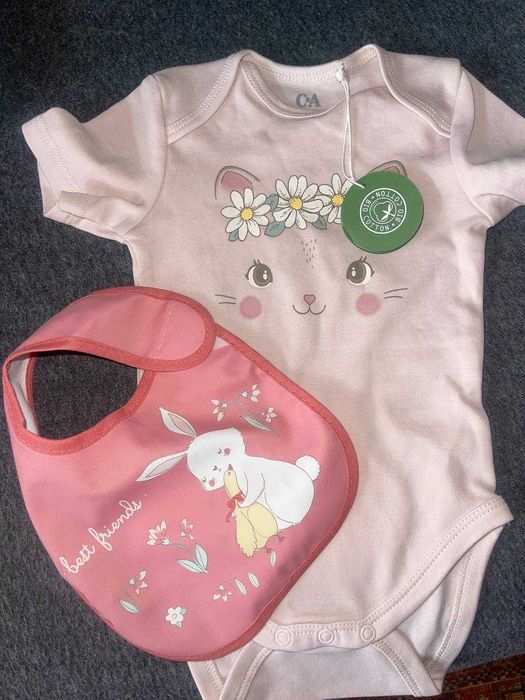 C&A Наборчик боді+слюнявчик 74 см