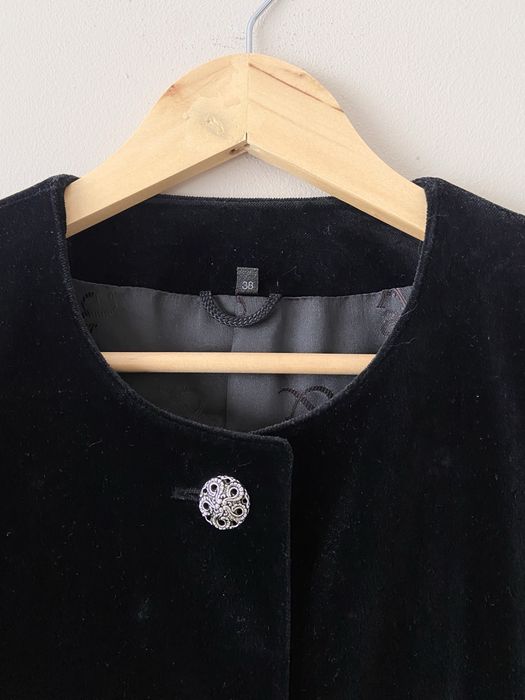 Welurowa czarna marynarka vintage rozm. M / L