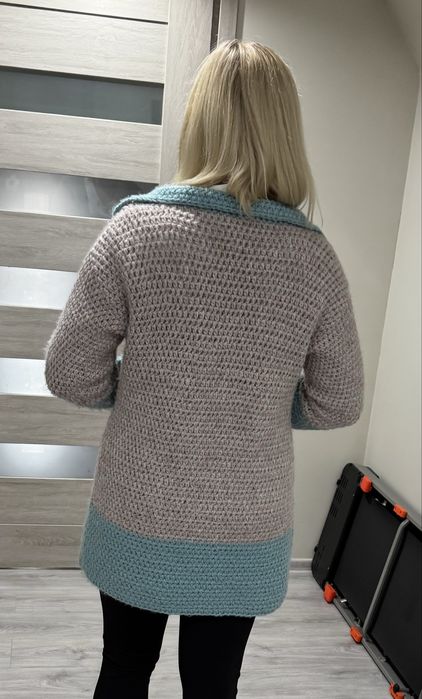 Kardigan sweter handmade rozm M
