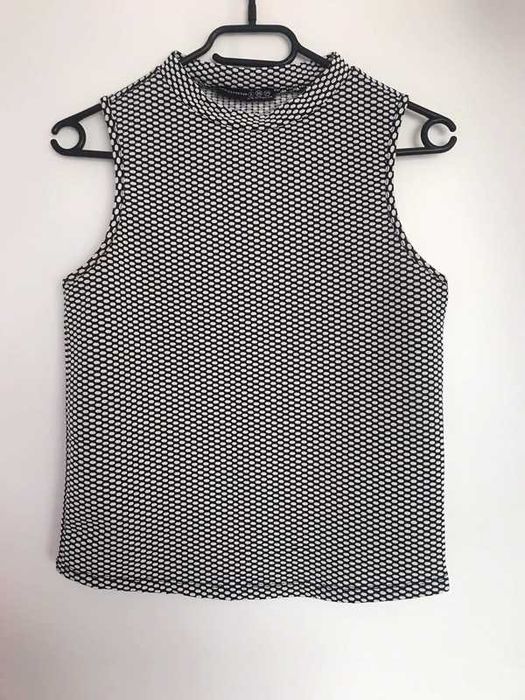 Bialo czarna bluzka top w grochy damska Atmospere damska 36 S