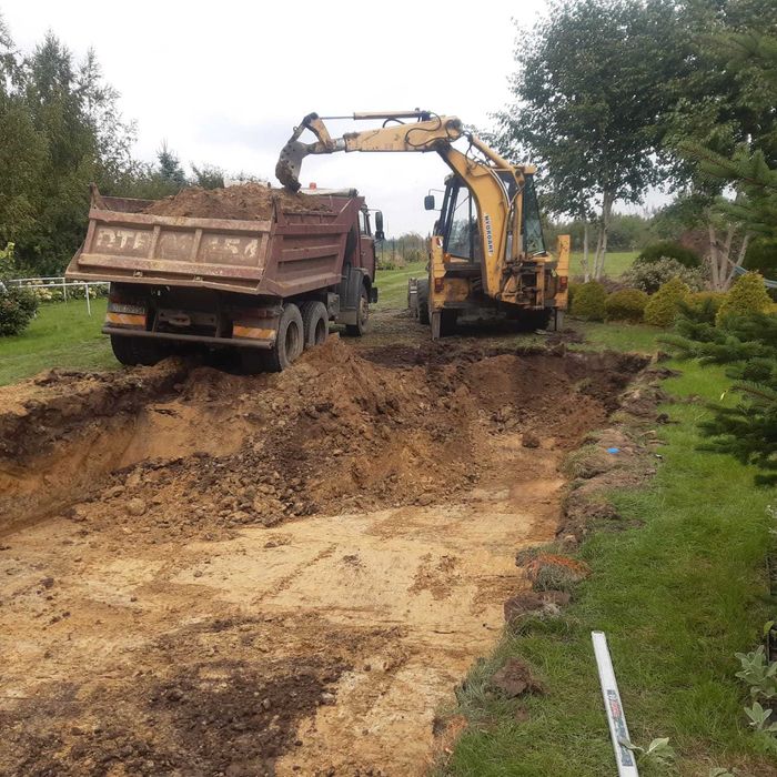 Usługi koparko-ładowarką CAT spychaczem gąsienicowym Wrocław Trzebnica