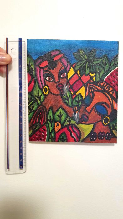 Quadro cubanas pintado à mão