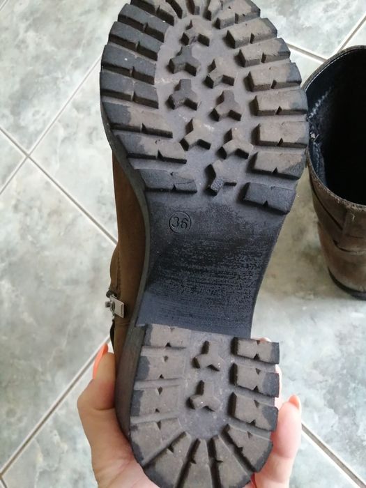 Buty skórzane oliwkowe polskie zimowe r. 36,5