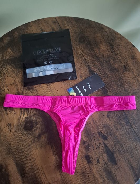 Slipy męskie, stringi Clever-Menmode roz. M