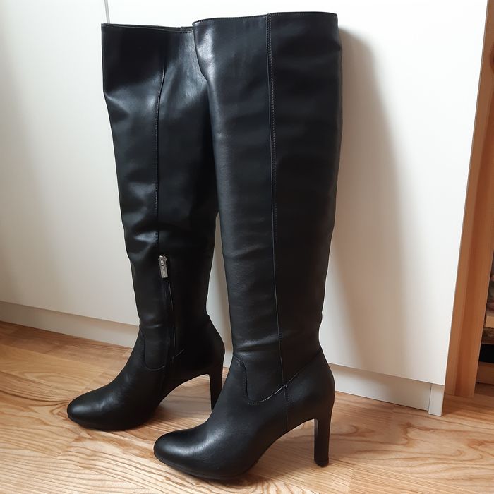 Czarne skórzane kozaki Nowe z Ryłko