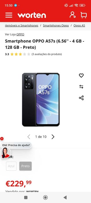 Telemóvel OPPO a57s