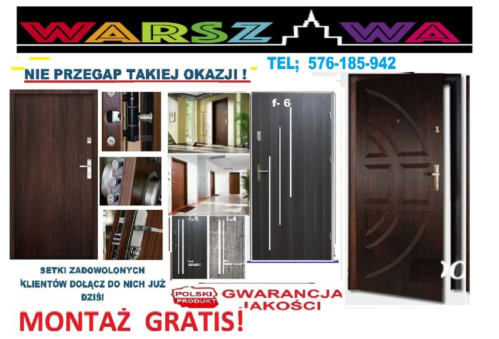 Akustyczne drzwi do mieszkania w bloku ZEWNĘTRZNE -WEWNĄTRZKLATKOWE