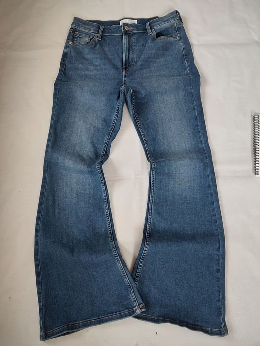28 СМ ВЫХОД Синие клёш джинсы