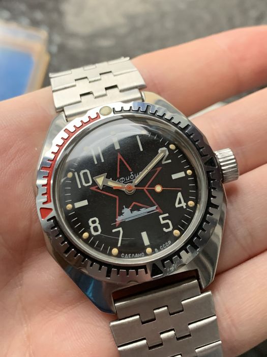 Часы Восток амфибия, не ракета, слава, полёт, победа, луч, заря