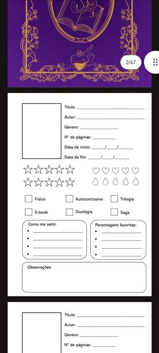 Reading journal/ Diário de leitura