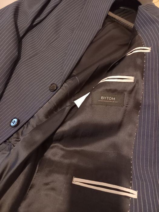 Garnitur Bytom 77% wełna/23% len. 182/100 cm. Podwójny slim.