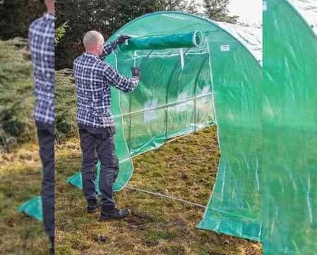 Tunel Foliowy 4x2,5x2 m DUŻY 10m² (FOLIA + STELAŻ) Ocynkowany Ogrodowy