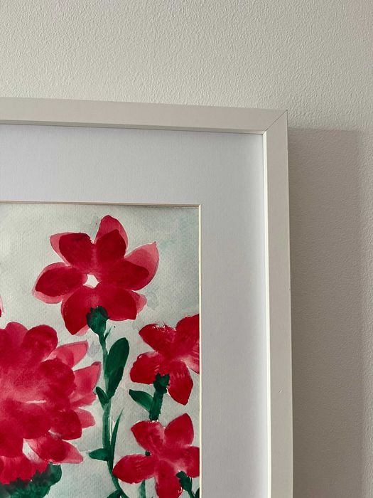 Pintura abstrata floral em aguarela