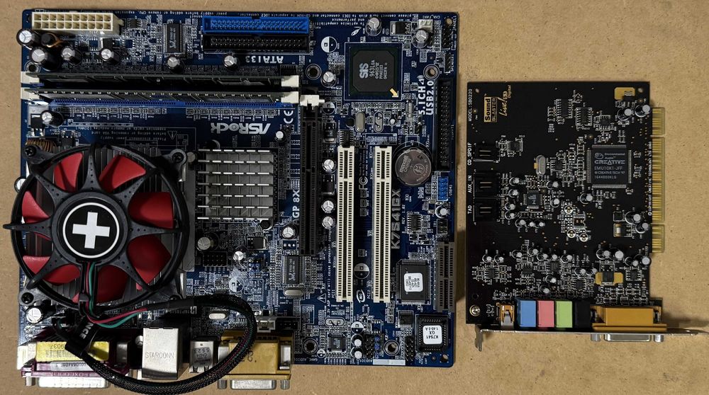 Płyta główna AGPx8 K7S41GX (s.462)+Sempron PR2200+RAM+Sound Blaster