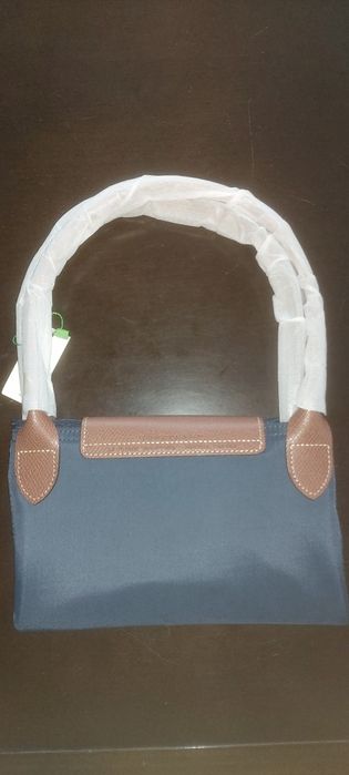 Vendo bolsa "Longchamps" azul/castanha
